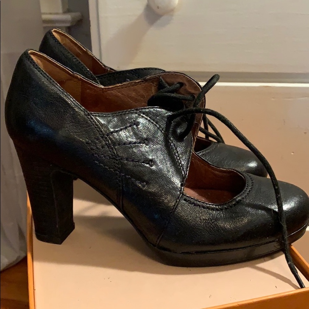 Brand new black leather heels/booties